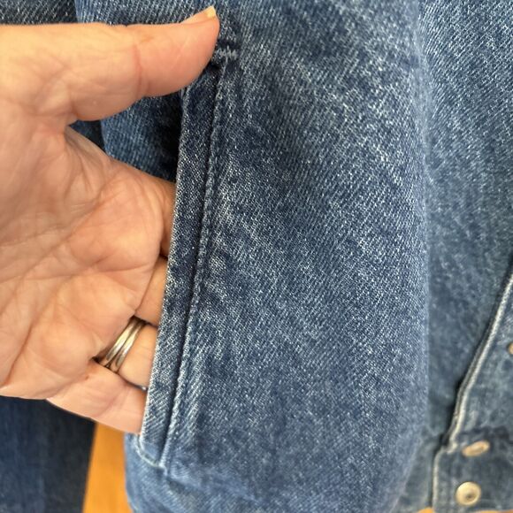International Denim Jean Jacket L Vintage Pockets Snaps Dennis The Menace - Picture 5 of 10